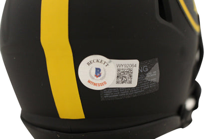 Joe Greene Signed Pittsburgh Steelers Eclipse Mini Helmet - Beckett