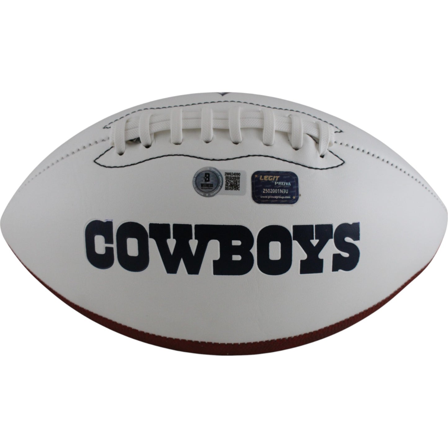 Emmitt Smith & Tony Dorsett Signed Dallas Cowboys Logo Football