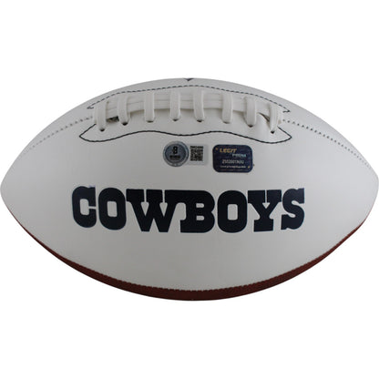 Emmitt Smith & Tony Dorsett Signed Dallas Cowboys Logo Football
