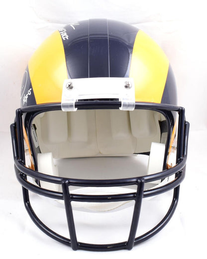 Marshall Faulk, Eric Dickerson & Jerome Bettis Signed Rams Full Size Helmet