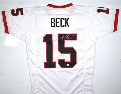 Carson Beck Signed White Custom Football Jersey