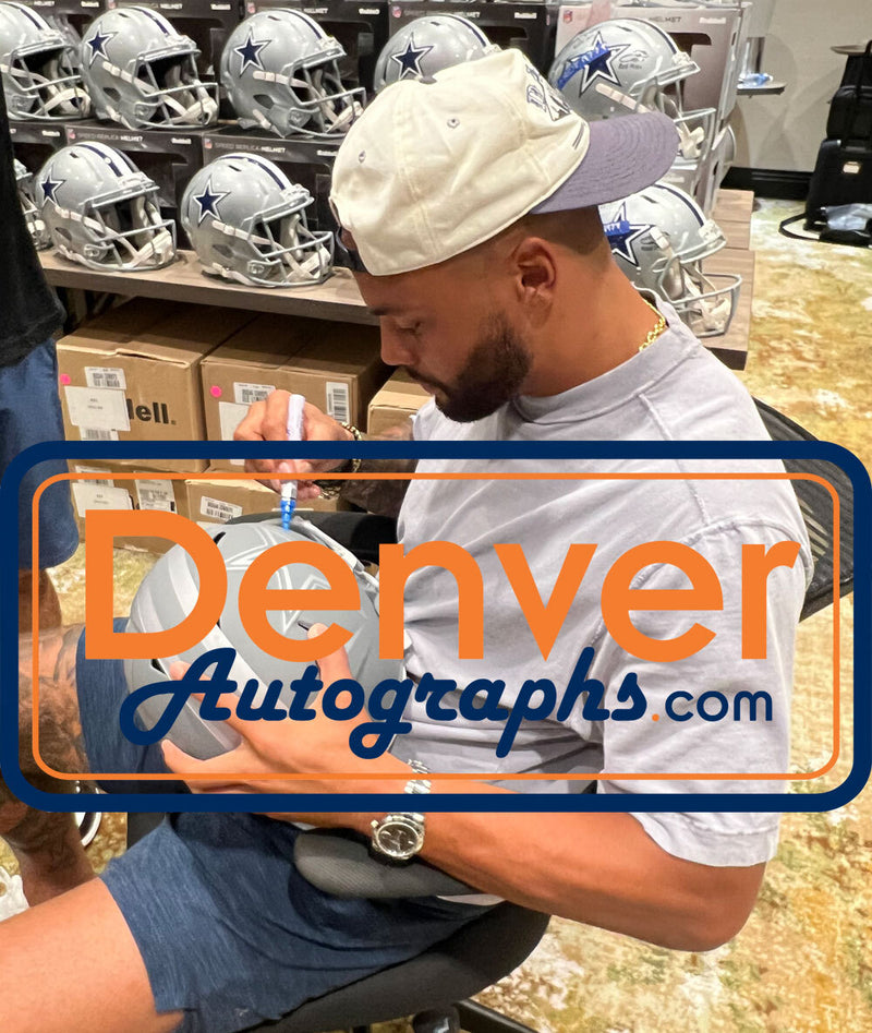 Dak Prescott Dallas Cowboys Autographed Full Size Authentic Slate Helmet