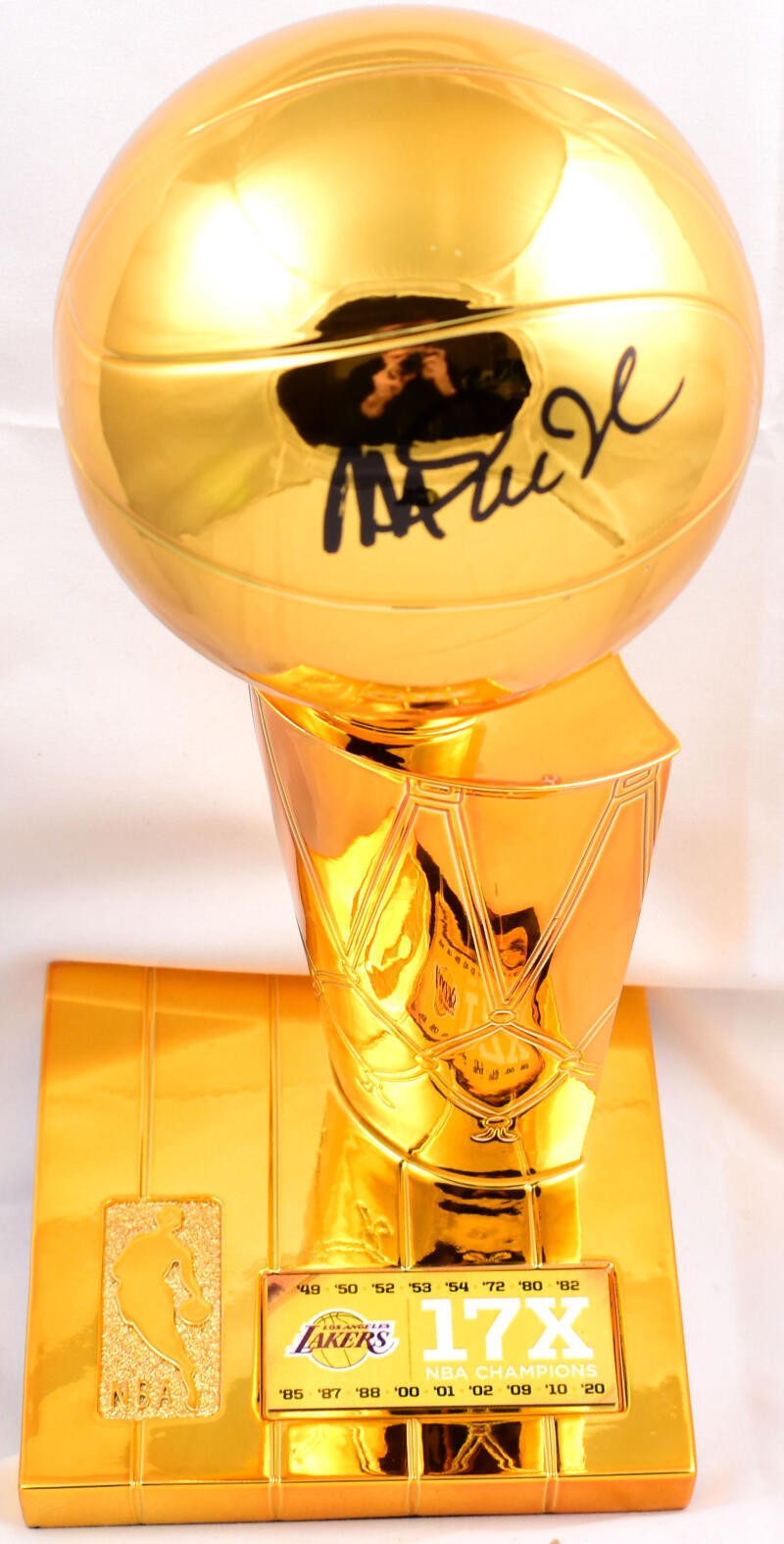 Magic Johnson Autographed Los Angeles Lakers 12" Mini NBA Trophy