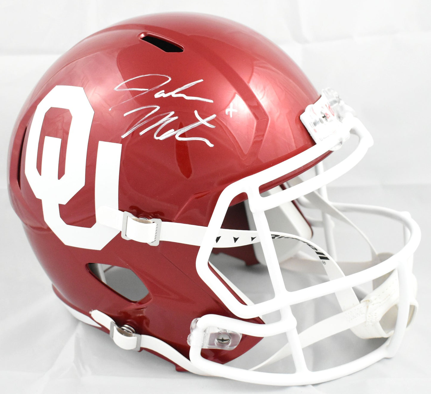 John Mateer Signed Oklahoma Sooners Full Size Speed Helmet