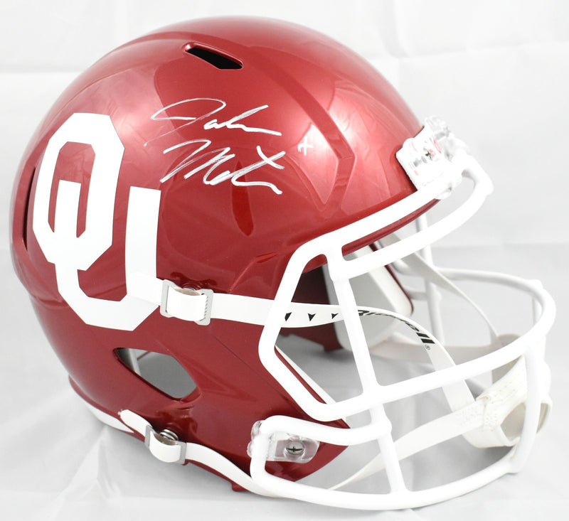 John Mateer Signed Oklahoma Sooners Full Size Speed Helmet