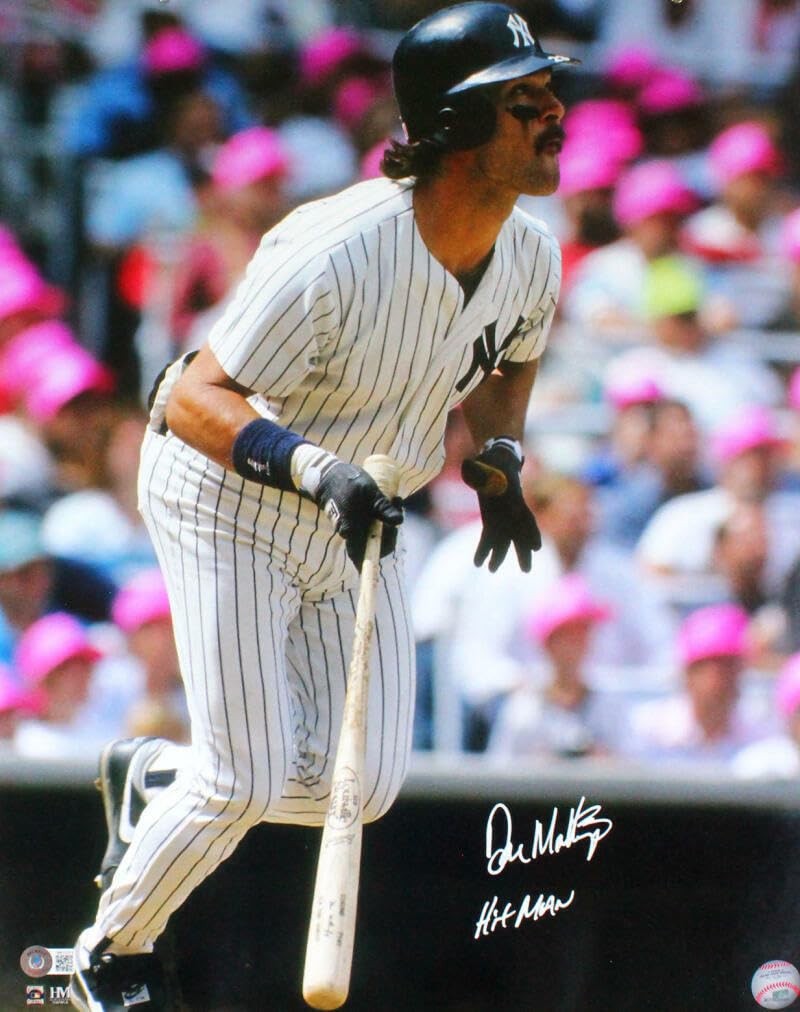 Don Mattingly Signed New York Yankees 16x20 Photo - "Hit Man" Inscription
