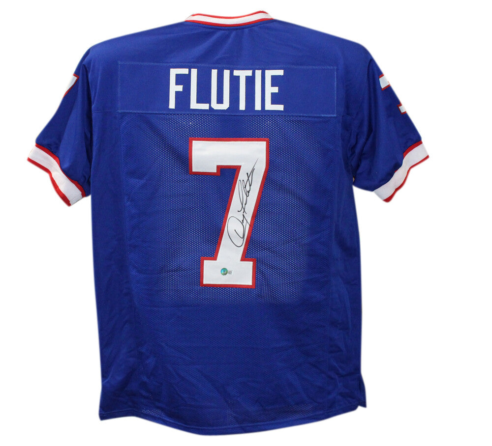 Doug Flutie Signed Buffalo Bills Custom Blue Football Jersey
