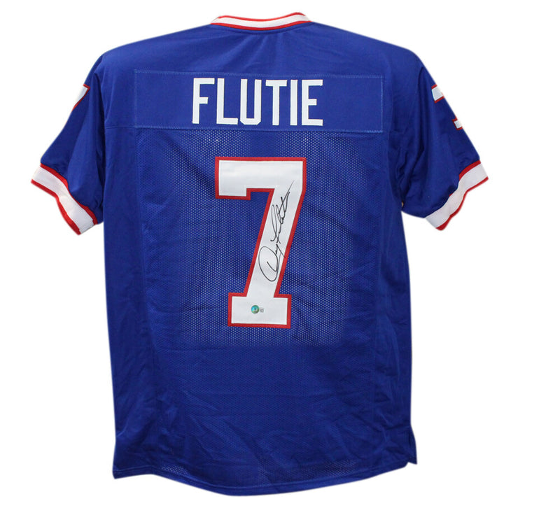 Doug Flutie Signed Buffalo Bills Custom Blue Football Jersey