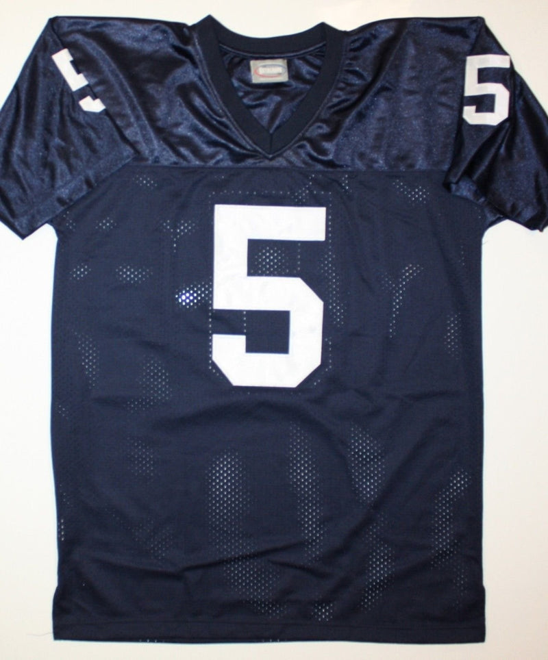 Paul Hornung Signed Navy Blue College Style Jersey - 56 HT Inscription