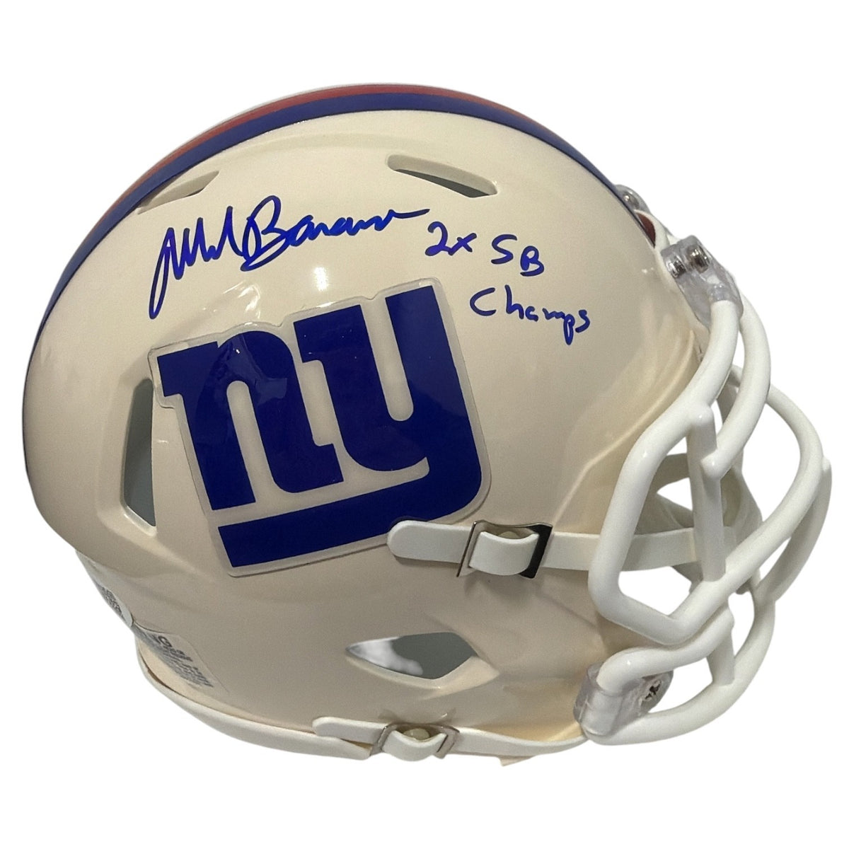 Mark Bavaro Signed New York Giants Retro Mini Helmet 2x SB Champs JSA