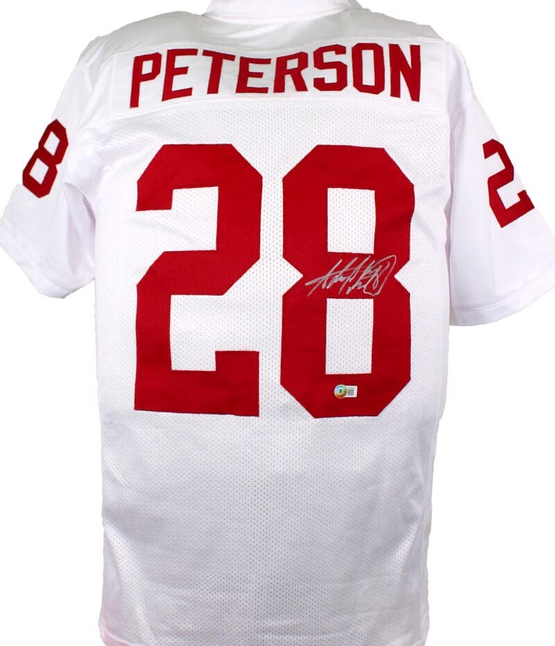 Adrian Peterson Autographed White Custom College Jersey