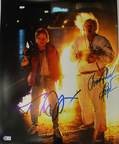 Michael J. Fox & Christopher Lloyd Signed Back to the Future 16x20 Photo