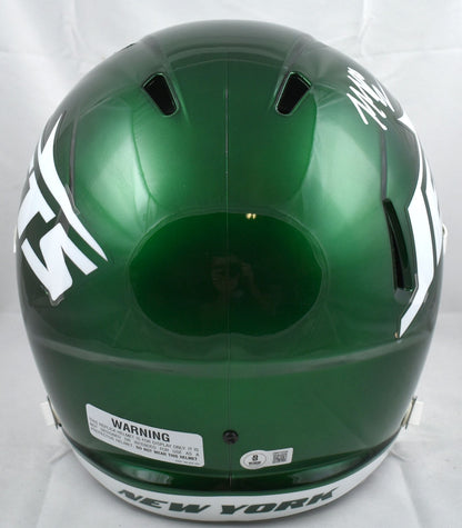 Malachi Corley Autographed New York Jets Full Size Speed Helmet