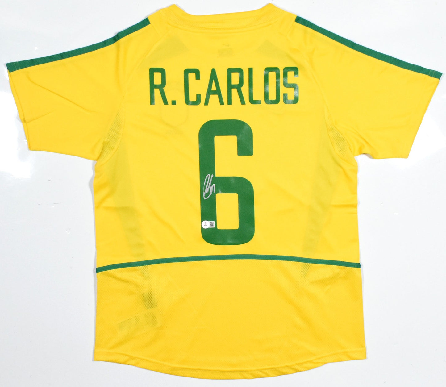 Roberto Carlos Autographed Brazil Home Jersey