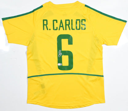 Roberto Carlos Autographed Brazil Home Jersey