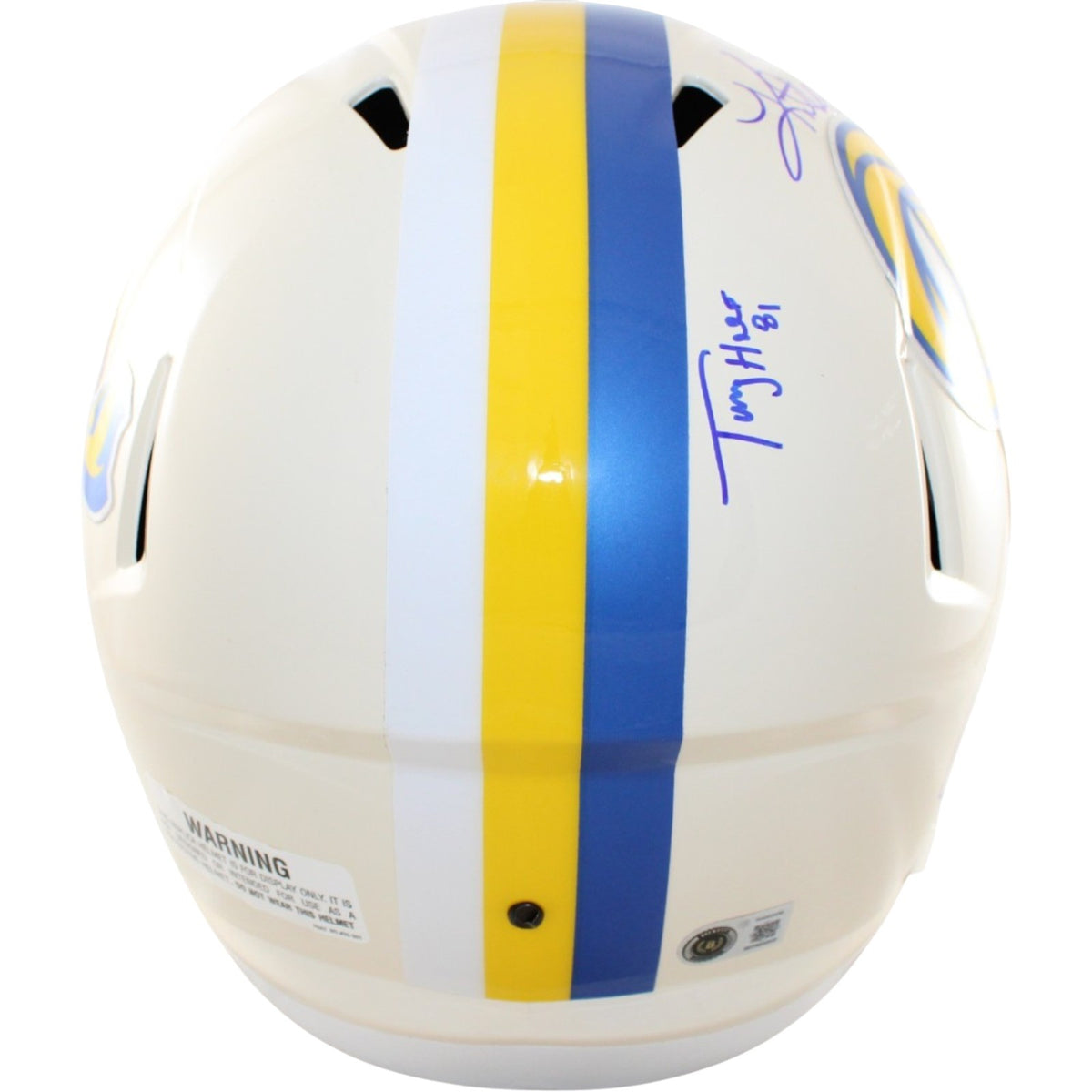 Kurt Warner, Torry Holt, Marshall Faulk & Isaac Bruce Signed Rams Proline Helmet