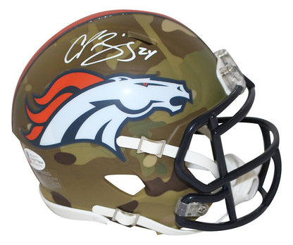 Champ Bailey Denver Broncos Autographed Camo Mini Helmet (BAS)