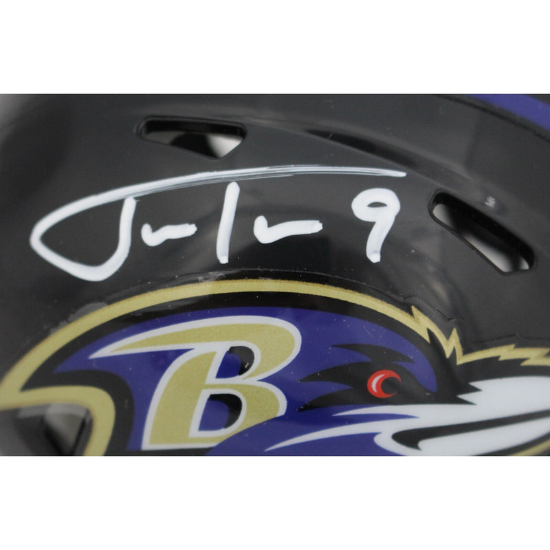 Justin Tucker Autographed Baltimore Ravens Speed Mini Helmet