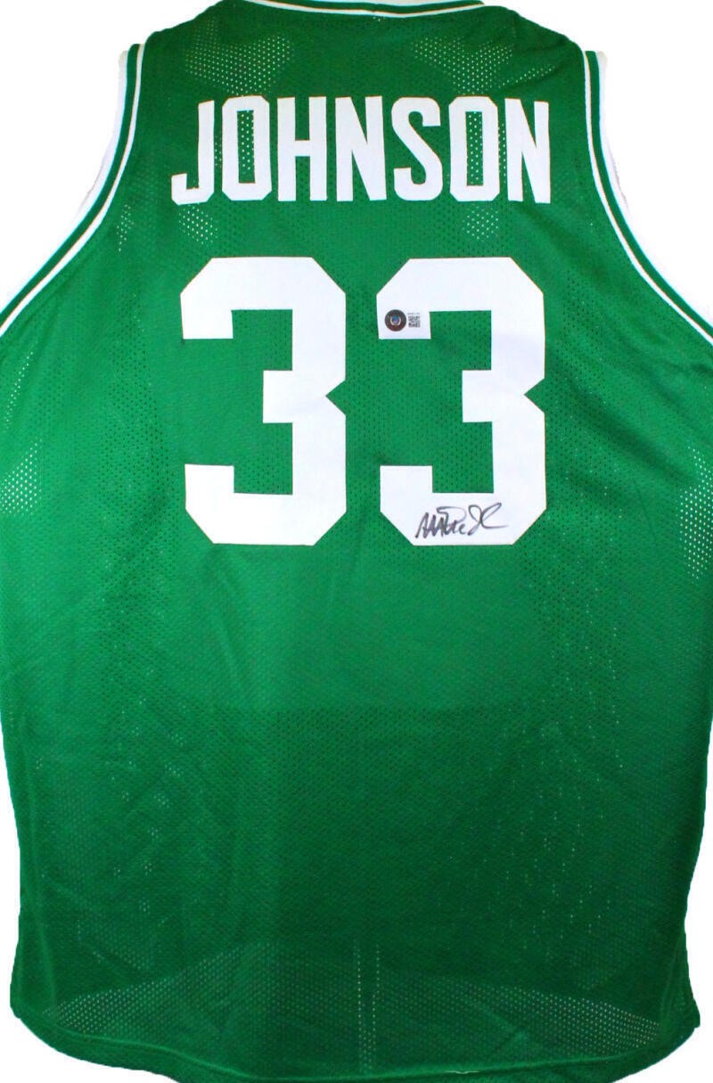 Magic Johnson Autographed Green Custom Basketball Jersey