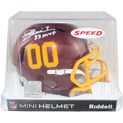 Joe Theismann Signed Washington Football Team Mini Helmet (83 MVP)
