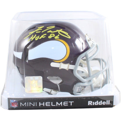 Fran Tarkenton Signed Minnesota Vikings Throwback Mini Helmet - HOF 86