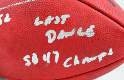 Ray Lewis Autographed Wilson Duke Super Bowl Football - 2 Inscriptions