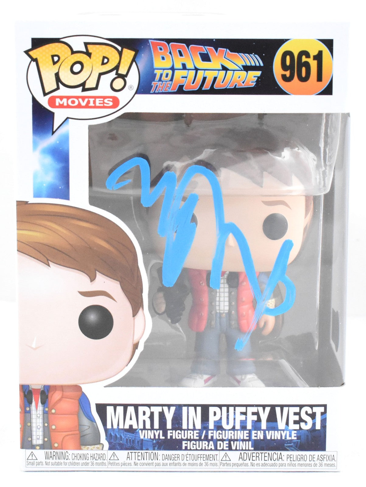 Michael J. Fox Signed Marty McFly Funko Pop #961 Back to the Future