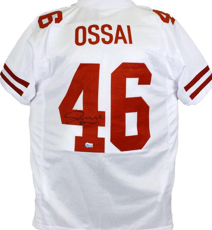 Joseph Ossai Signed Texas Longhorns White College Style Jersey