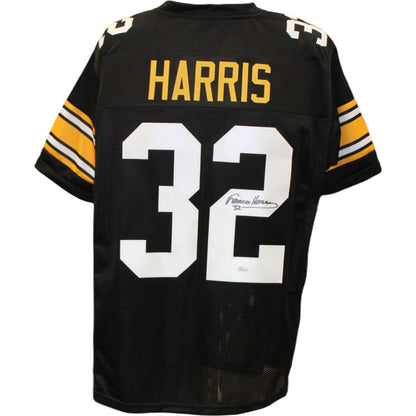 Franco Harris Autographed Pittsburgh Steelers Black Custom Jersey