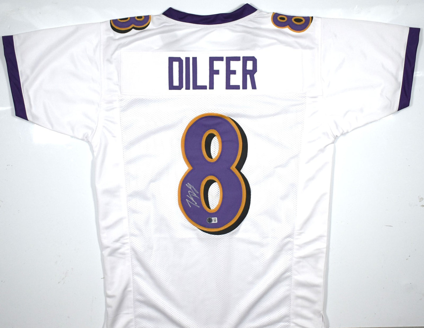 Trent Dilfer Signed White Custom Pro Style Jersey