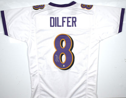 Trent Dilfer Signed White Custom Pro Style Jersey