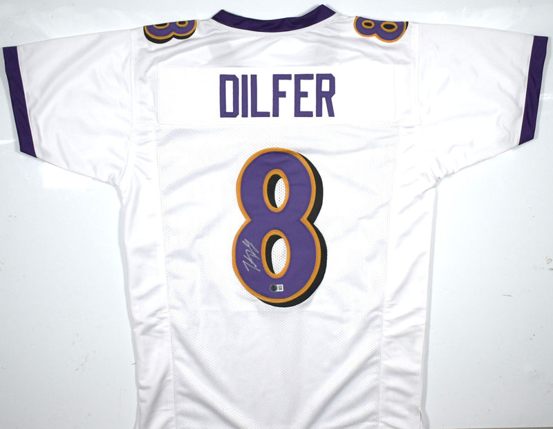 Trent Dilfer Signed White Custom Pro Style Jersey