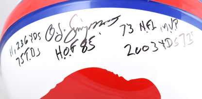 O.J. Simpson Signed Buffalo Bills Full Size Authentic Helmet (5 Inscriptions)