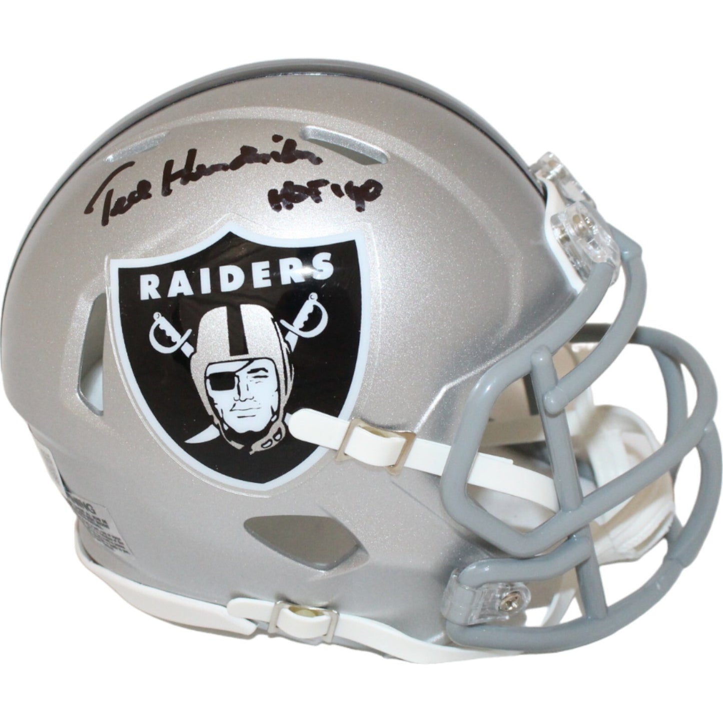 Ted Hendricks Signed Oakland Raiders Mini Helmet "HOF" Beckett BAS