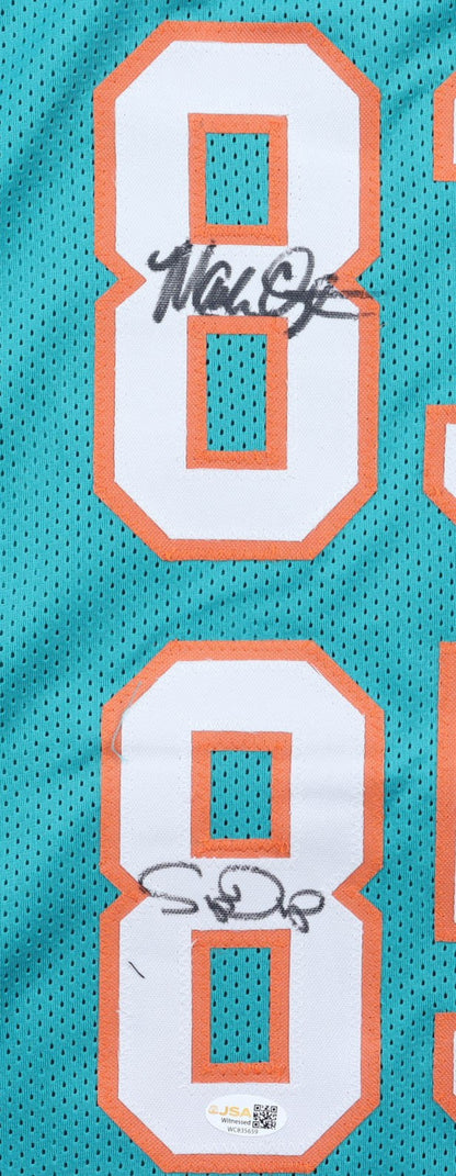 Mark Clayton & Mark Duper Signed Miami Dolphins Teal Jersey