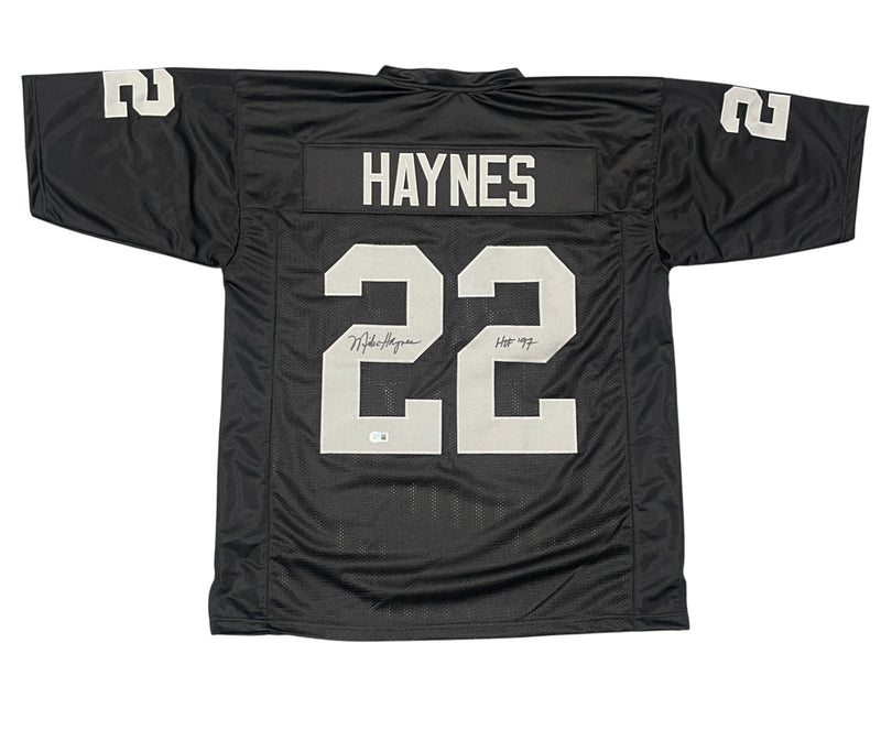 Mike Haynes Signed Raiders Custom Jersey (HOF 97) Beckett BAS COA