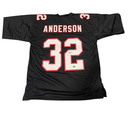 Jamal Anderson Signed Atlanta Falcons Custom Football Jersey BAS