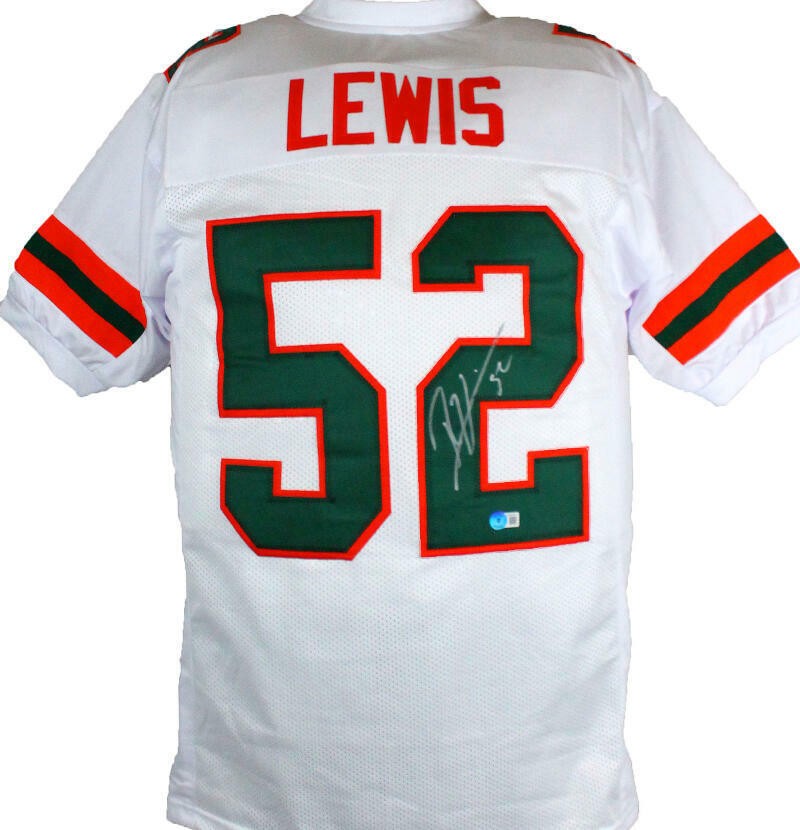 Ray Lewis Signed White Custom College Style Jersey