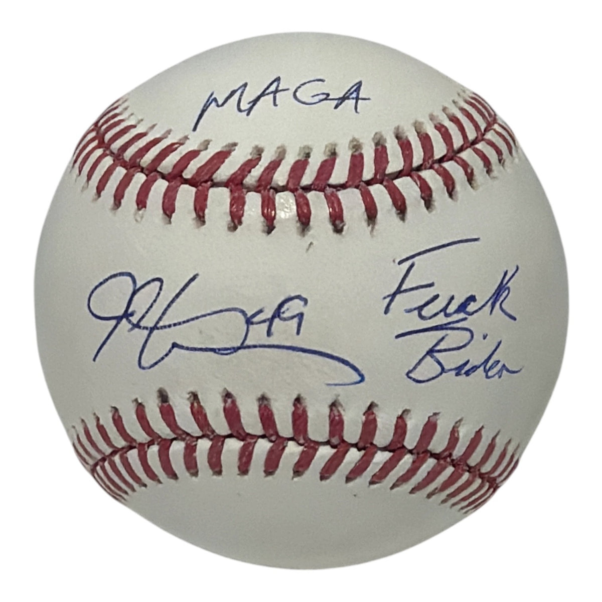 John Rocker Signed Official MLB Baseball with MAGA Inscriptions