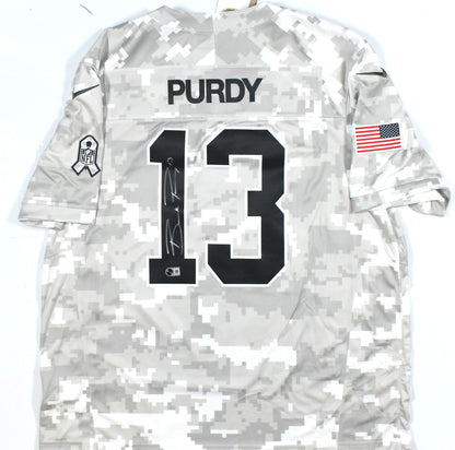 Brock Purdy Signed San Francisco 49ers Salute to Service Jersey