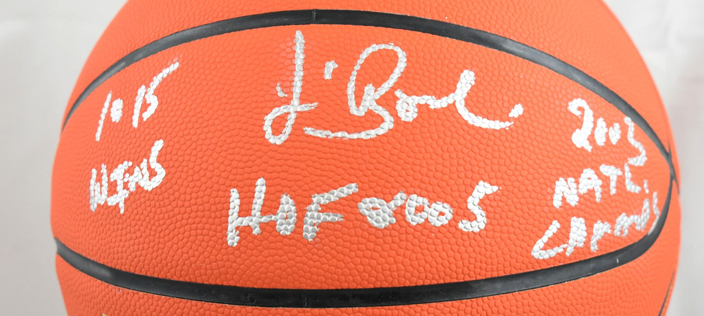 Jim Boeheim Signed Wilson Basketball - 1015 Wins, HOF 2005 Inscriptions
