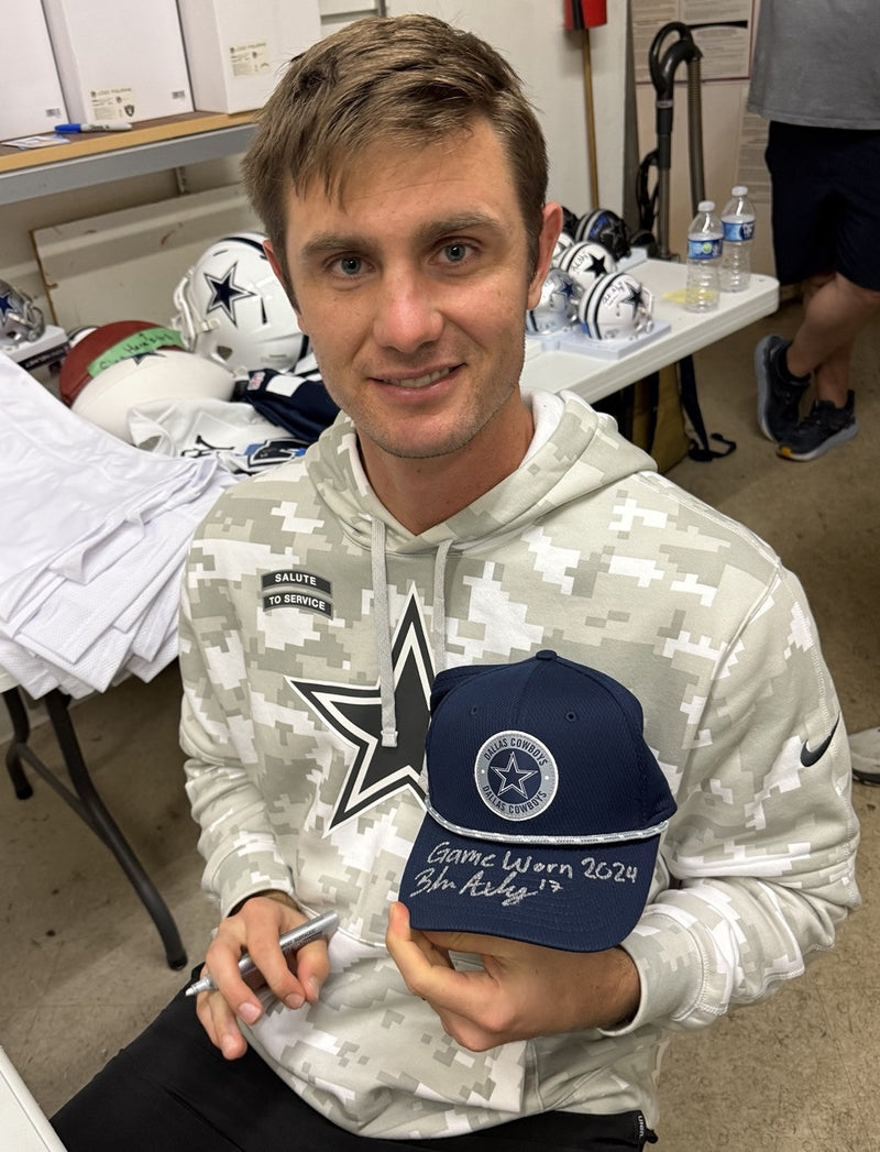 Brandon Aubrey Autographed Game Worn 2024 Dallas Cowboys Hat