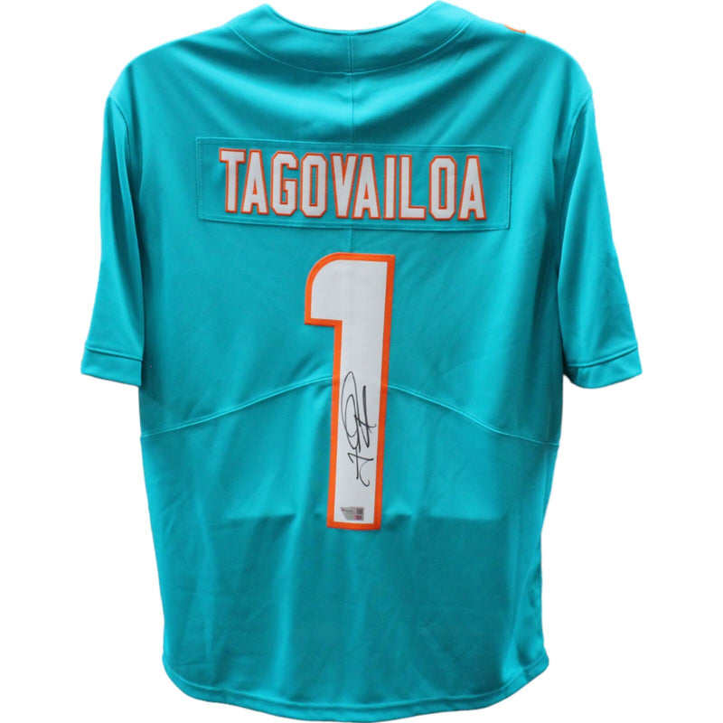 Tua Tagovailoa Signed Miami Dolphins Nike Vapor Teal Jersey