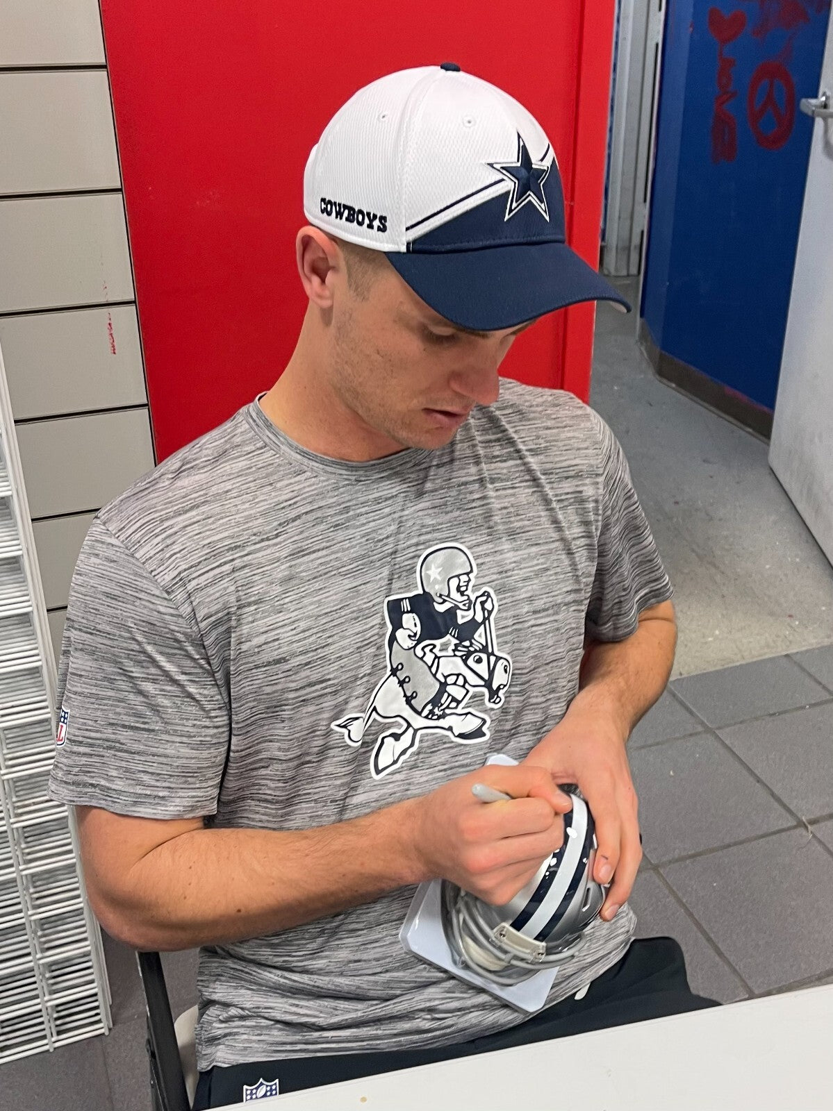 Brandon Aubrey Signed Dallas Cowboys Mini Helmet (Scoring Leader)