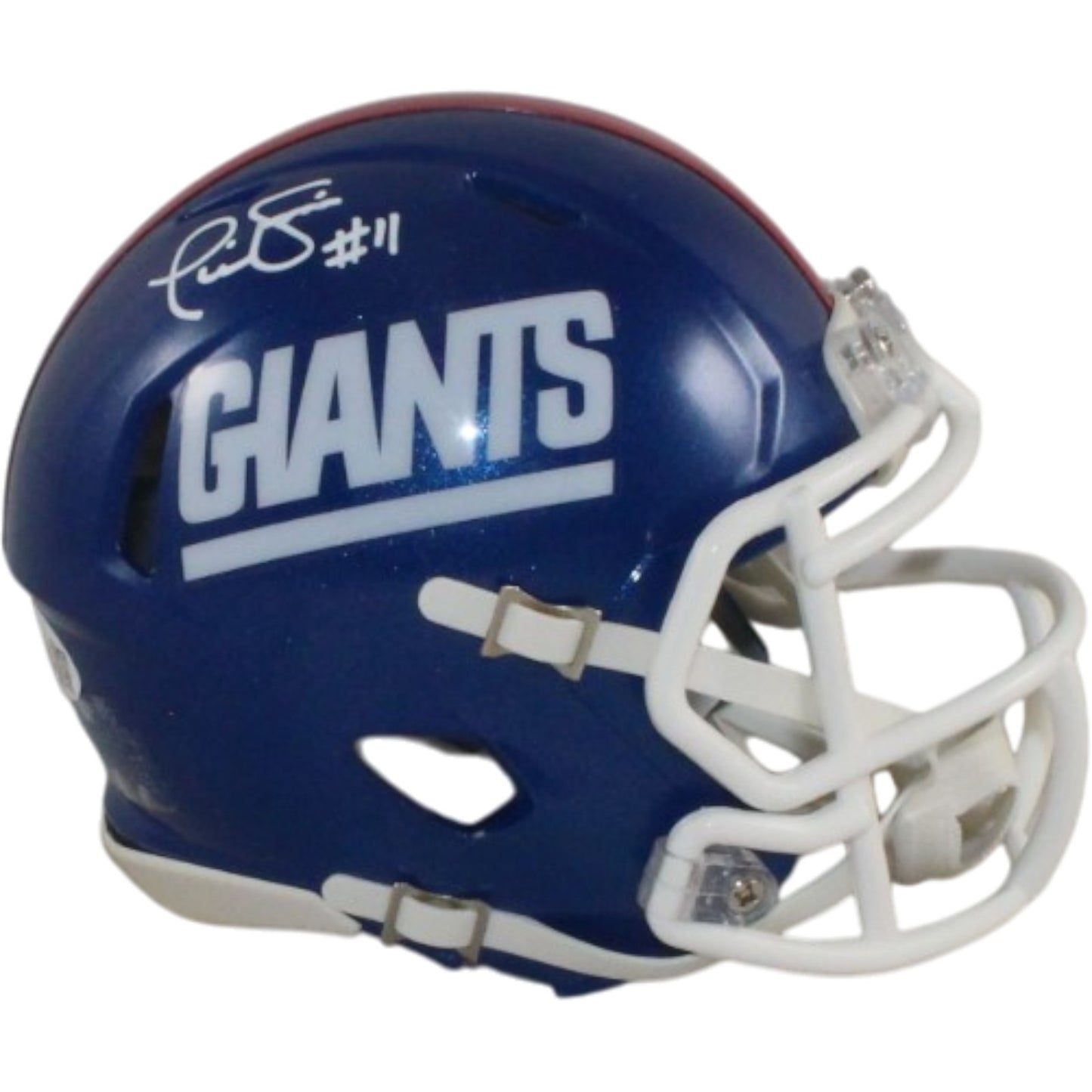 Phil Simms Signed New York Giants Color Rush Mini Helmet