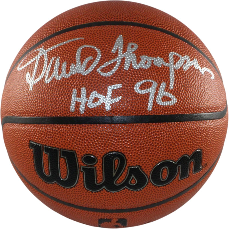 David Thompson Signed Denver Nuggets Wilson Basketball HOF 96
