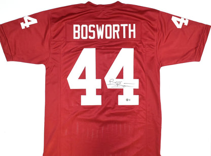 Brian Bosworth Autographed Oklahoma Sooners Custom Crimson Jersey