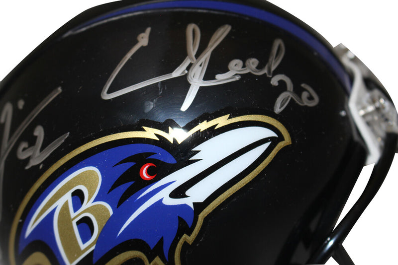 Ray Lewis & Ed Reed Signed Baltimore Ravens VSR4 Mini Helmet Beckett