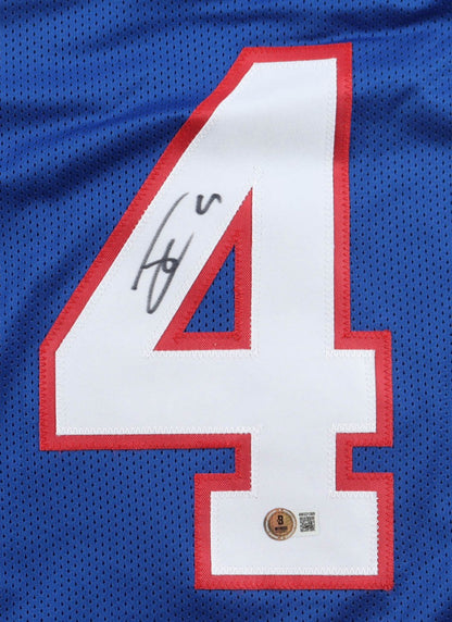 James Cook Signed Buffalo Bills Blue Custom Jersey