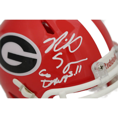 Richard Seymour Signed Georgia Bulldogs Mini Helmet Inscribed "Go Dawgs"